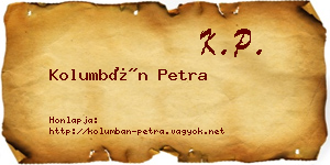 Kolumbán Petra névjegykártya